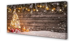 Fotoobraz na płótnie Choinka, Śnieg i Dekoracje