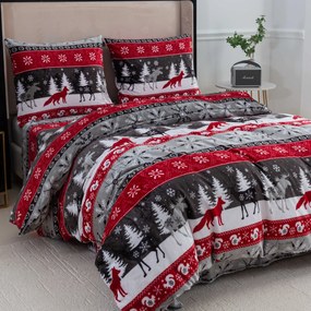 PrzytulneMieszkanie.pl PrzytulneMieszkanie.pl Pościel z mikropluszu SNOWY FOREST szara Rozmiar pościeli: 2 szt 70 x 90 cm | 200 x 220 cm