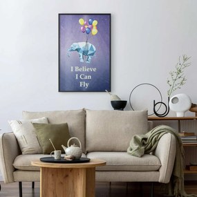 Plakat Latający słoń 29,7x42 cm z ramą czarną bez marginesu ARTGEIST B