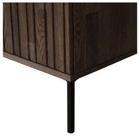 Brązowa niska komoda w dekorze jesionu 200x85 cm Gravure – WOOOD