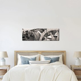 Obraz - Ster do żaglówki (z zegarem) (90x30 cm)