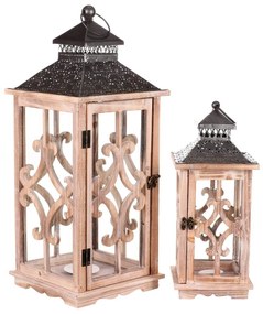 Zestaw latarni drewnianych Brandstatt, 2 szt.