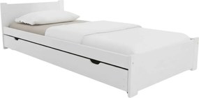 Łóżko IKAROS 80 x 200 cm, białe Stelaż: Ze stelażem listwowym rolowanym, Materac: Materac Deluxe 10 cm