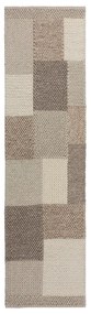 Beżowy chodnik z mieszanki wełny tkany ręcznie 60x230 cm Minerals Patchwork – Flair Rugs