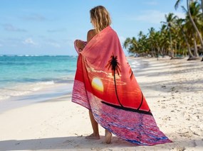 Szybkoschnący XXL ręcznik plażowy SERENA kolorowy 150 x 210 cm, 100% mikrofibra