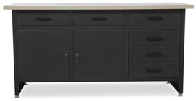 Stół warsztatowy HENRY, 1700 x 850 x 600 mm, czarny