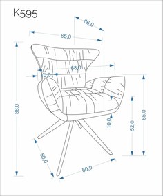 Krzesło do jadalni z podłokietnikami K595 Halmar