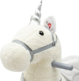 Baby Mix Huśtawka z melodiami i kółkami Unicorn biały, 64 x 35 x 60 cm
