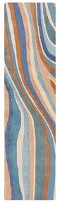 Niebieski wełniany chodnik tkany ręcznie 60x230 cm Abstract Flow – Flair Rugs