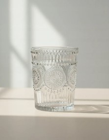 Szklanka 384 ml tłoczona przezroczysta Grube szkło vintage styl retro