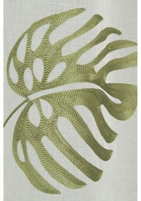 Biało-zielona firanka z woalu 135x245 cm – Sehlbach