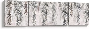 Obraz - Gałązki wierzby w szarym tynku (170x50 cm)