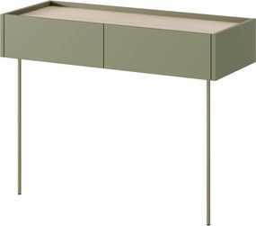 Toaletka Desin 100 cm z szufladami i metalowymi nogami - oliwka / dąb nagano
