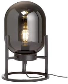 Czarna lampa stołowa ze szklanym kloszem (wysokość 34 cm) Regi – Fischer & Honsel