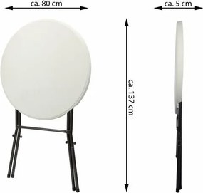 Składany, okrągły stół barowy, biały.