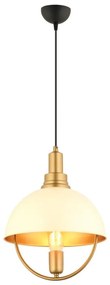 Lampa wisząca na przewodzie MONZA 1xE27/40W/230V śr. 30 cm kremowy/złoty