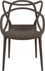 Brązowe krzesło plastikowe KATO