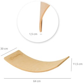 Deska do balansowania 64x30cm dla dzieci drewniany balance board - meowbaby®