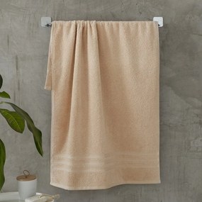 Beżowe bawełniane ręczniki kąpielowe frotte zestaw 2 szt. 90x140 cm Zero Twist – Catherine Lansfield