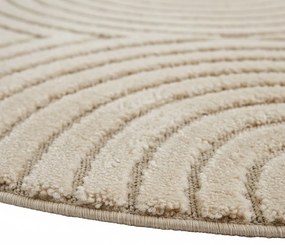 Dywan nowoczesny 3D Art beżowy Geometria koło 80 cm x 80 cm