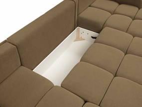 Masseno Narożnik DUCA z funkcją spania i pojemnikiem na pościel Narozniki U, Rozkładana sofa - Beżowy, CURIO 20