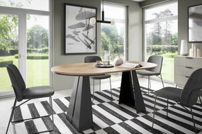 Industrialny stół rozkładany Fuego 100-176 cm z obręczą