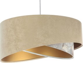 Ciemnobeżowa lampa wisząca welurowa L2-H83