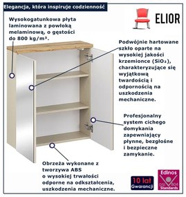 Kaszmirowa wisząca szafka łazienkowa z lustrem B3-F46