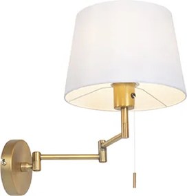 Kinkiet brązowy z białym kloszem i regulowanym ramieniem - Ladas Deluxe