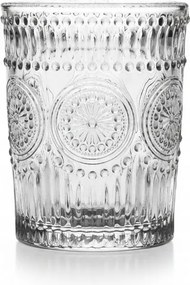 Szklanka 384 ml tłoczona przezroczysta Grube szkło vintage styl retro
