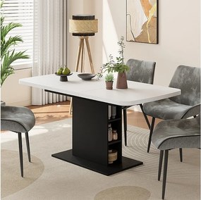 Stół jadalny biały/czarny 120x80x77.3 fenaro