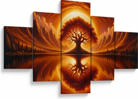 Obraz – Drzewo w krwawym słońcu (125x70 cm)