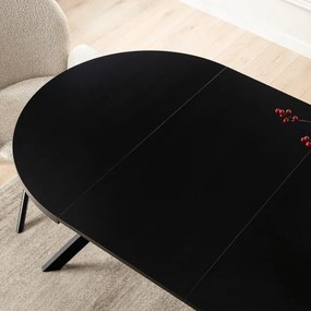 Stół Okrągły Rozkładany LUKAS 100-250 cm Czarny Loft