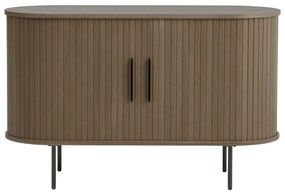 Brązowa komoda w dekorze dębu z drzwiami przesuwnymi 120x76x45 cm Nola – Unique Furniture