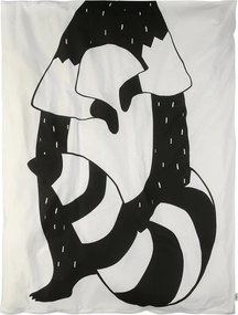 PrzytulneMieszkanie.pl PrzytulneMieszkanie.pl Bawełniana pościel do łóżeczka RACCOON czarno-biała Rozmiar pościeli: 40 x 60 cm | 100 x 135 cm