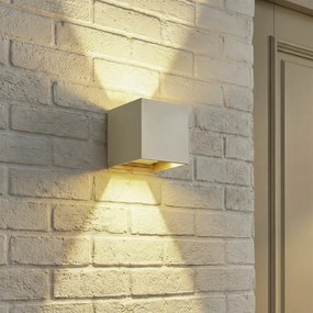 Nowoczesna Lampa Ścienna Zewnętrzna Beżowa Z LED Dwukierunkowa IP54 - Edwin