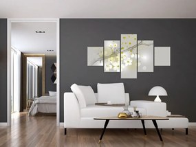 Obraz kwitnącej gałązki (125x70 cm)