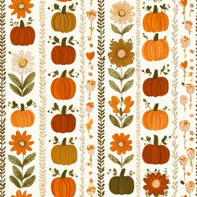 Flanelowa poszewka na poduszkę PUMPKIN LINES 45x45 cm, kolorowa