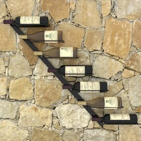 Czarny regał na wino ścienny G4-Z07