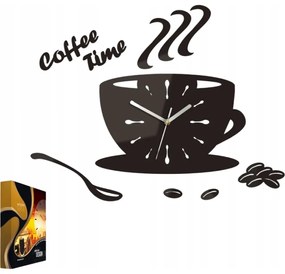 Zegar ścienny akrylowy coffe time wenge okrągły kwarcowy