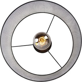 Industrialna lampa sufitowa czarna - Drum Mesh