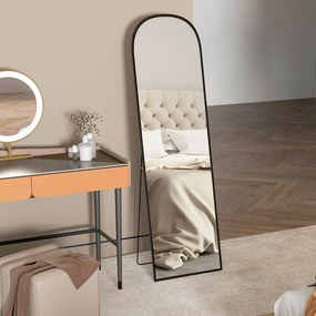 HOMCOM Lustro stojące, lustro w pełnej długości, nowoczesny design, 50 cm x 1,5 cm x 161,5 cm, czarne