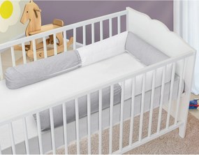 Bellatex Barierka do łóżeczka walec Kropki szary, 240 cm