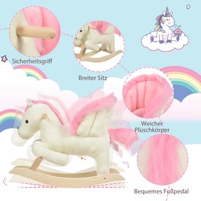 HOMCOM Koń na biegunach dla dzieci z odgłosami