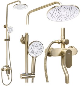 Zestaw natryskowy Rea DROP Złoty Szczotkowany