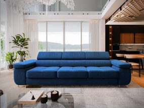 Masseno Sofa MOSINE z funkcją spania, Rozkładana sofa - Granatowy, MONOLITH 77