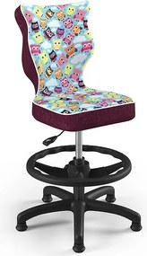 Krzesło dziecięce we wzory Petit Black z podnóżkiem rozmiar 3 (119-142 cm)
