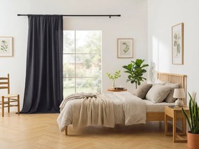 Zasłona OXFORD LIGHT 140x250 cm, ciemnoszara Zawieszanie: Taśma z wiązaniami