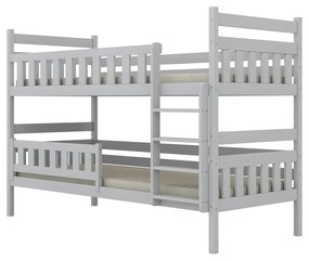 Łóżko piętrowe BARTEK 160x80 białe drewniane trzyosobowe KOCOT KIDS