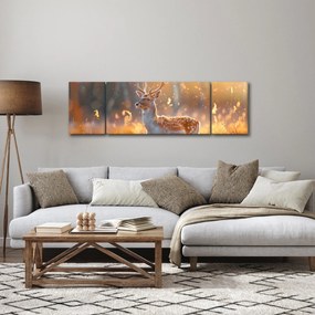 Obraz - Jeleń na polu (170x50 cm)